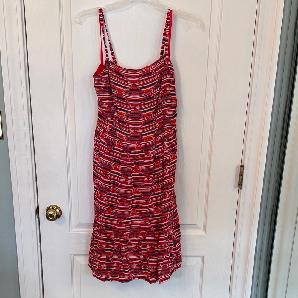 LOFT Multicolor Striped Midi Dress